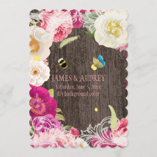 PixDezines Vintage Pfannkuchen, Rose/redouille Einladung