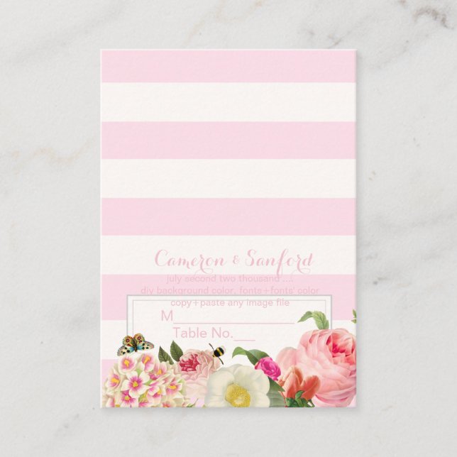 PixDezines Vintage Primas/Platzkarten Platzkarte (Vorderseite)