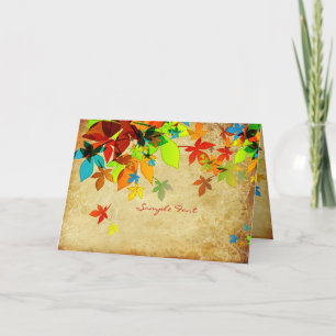 PixDezines vintage retro Ahornblätter/DIY-Schrifte Karte