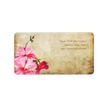 PixDezines Vintage Rosa Hibiskus/Falsches Pergamen