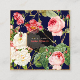 PixDezines VINTAGE ROSE BOTANISCHER DRUCK Quadratische Visitenkarte