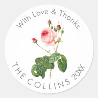 PixDezines Vintage Rose Danke Stickers