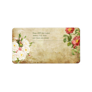 PixDezines Vintage Rose/Imitate Adressaufkleber