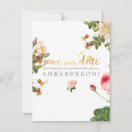 PixDezines Vintage Rose/rett unseres Datums Save The Date
