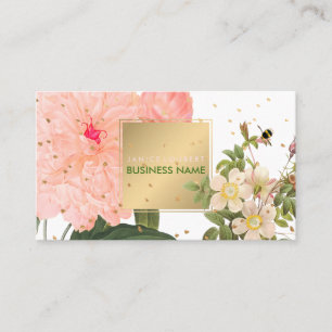PixDezines Vintage Rosen/Illustration/Redoute Visitenkarte