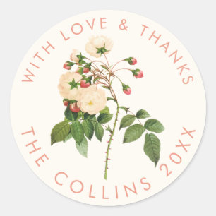 PixDezines VINTAGE ROSEN. NIVEA, Danke Runder Aufkleber