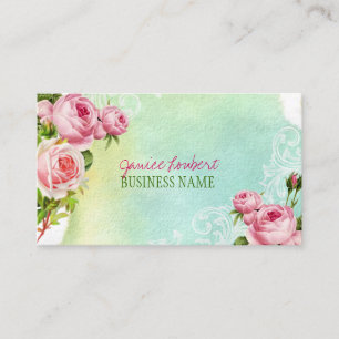 PixDezines Vintage Rosen/Watercolor Visitenkarte