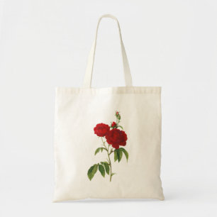 PixDezines Vintage Rote Rosen/Redoute Illustration Tragetasche