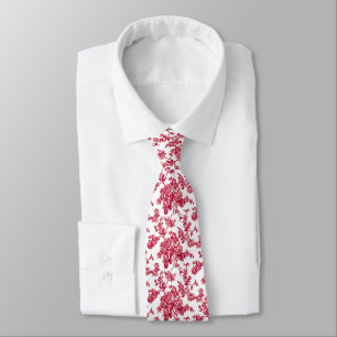 PixDezines Vintage rote Toile-Rosen Krawatte