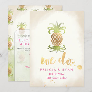 PixDezines Vintage Royal Hawaiian Ananas Einladung