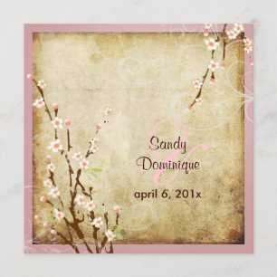 PixDezines Vintage Sakura, DIY-Farben! Einladung