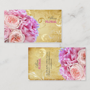 PixDezines Vintage Torfbouquets/Degustationshinter Visitenkarte