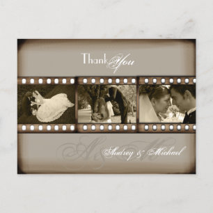 PixDezines Vintage Wedding Fotos Vielen Dank Postkarte