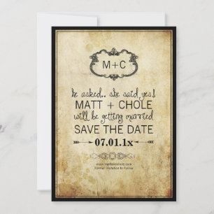 PixDezines Vintage Weinreben + Barockrahmen Save The Date