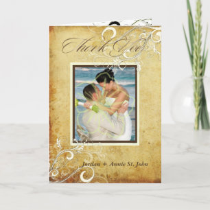 PixDezines Vintage Wirbel/Hochzeit Vielen Dank Dankeskarte