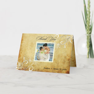 PixDezines Vintage Wirbel/Hochzeit Vielen Dank Dankeskarte