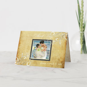PixDezines Vintage Wirbel/Hochzeit Vielen Dank Dankeskarte