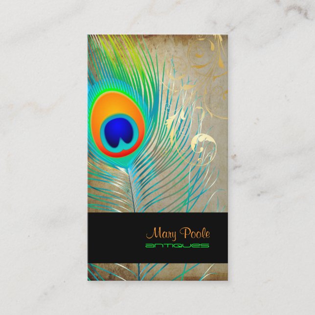 PixDezines-Vintage Wirbel Visitenkarte (Vorderseite)