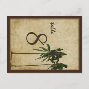 PixDezines Vintage Zwillingspalmen/Schriftart mit Postkarte