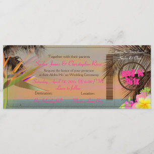 PixDezines Vintager Boarding Pass/Paradiesvogel Einladung