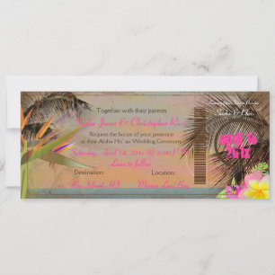 PixDezines Vintager Boarding Pass/Paradiesvogel Einladung