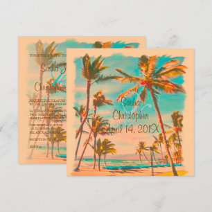 PixDezines VINTAGER HAWAIIANISCHER STRAND/AQUAMARI Einladung
