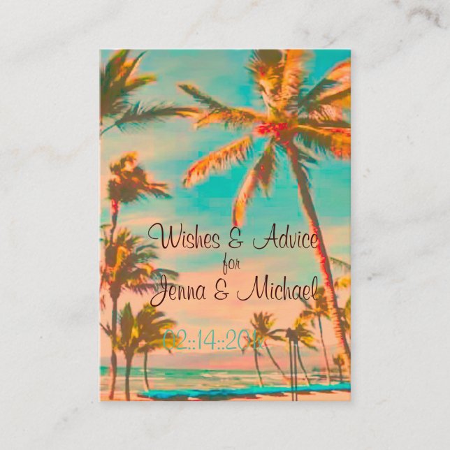 PixDezines Vintager hawaiianischer Strand/aquamari Hinweiskarte (Vorderseite)