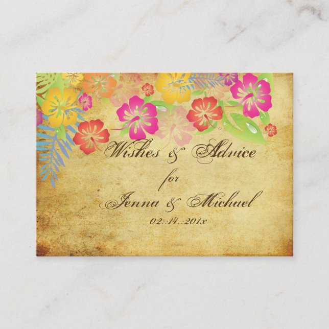 PixDezines Vintager Hibisken Ratgeber Karten (Vorderseite)