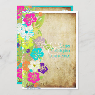 PixDezines VINTAGER HIBISKUS LEIS/LUAU/DIY-Farbsto Einladung