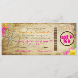 PixDezines Vintager nautischer Boarding Pass/Kompa Einladung