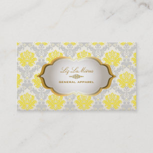 PixDezines Vintager piqué Damast/Gelb+grau Visitenkarte