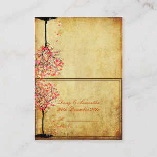 PixDezines Vintager rosa Ahorn/Zelt Platzkarte