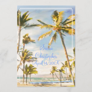 PixDezines Vintager Strand, tropisches Paradies Einladung