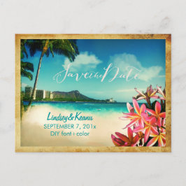 PixDezines Vintager Taikiki/Diamantkopf/Plumeria Postkarte