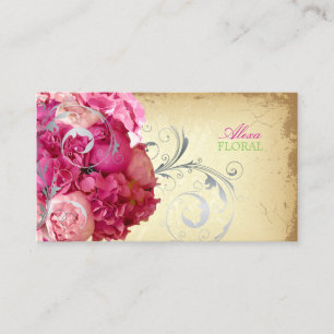 PixDezines Vintages Bouquet, Blumenfarben Visitenkarte