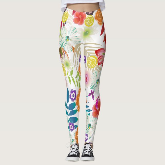 PixDezines Wailea/Hibiskus/DIY Bckgrnd Leggings (Vorderseite)