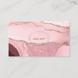 PixDezines Wasserfarbe Achat Faux Roségold Visitenkarte