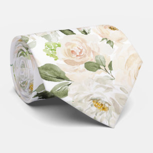 PixDezines Wasserfarbe Alabaster Creme Rosen Krawatte