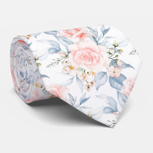 PixDezines Wasserfarbe Blush Rosen Staubblau Krawatte