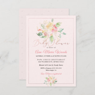 PixDezines Wasserfarbe Platterbsen Kinderdusche Einladung