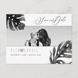 PixDezines Wasserfarbe Schwarz+Weiß, Save the Date Postkarte