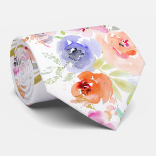 PixDezines Wasserfarbe zarte Frühjahrsblüte Krawatte