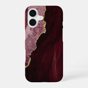 PixDezines WATERCOLOR AGATE BURGUND iPhone 16 Hülle