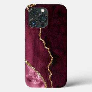 PixDezines WATERCOLOR AGATE, BURGUNDY PINK MAUVE Case-Mate iPhone Hülle