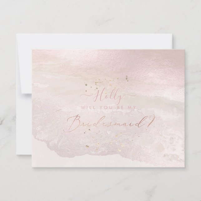PixDezines Watercolor Blush Coastal Bridesmaid Einladung (Vorderseite)