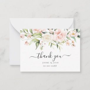 PixDezines Watercolor Blush Cream Rosen Notizkarte Mitteilungskarte
