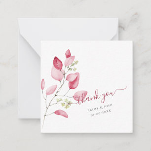 PixDezines Watercolor Blush Pink Gum Eukalyptus Mitteilungskarte
