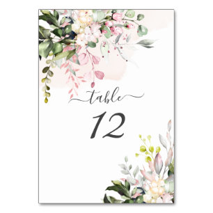 PixDezines Watercolor Blush Pink Gum Eukalyptus Tischnummer