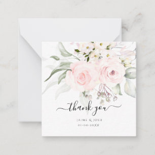 PixDezines Watercolor Blush Pink Roses Mitteilungskarte