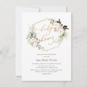 PixDezines Watercolor Blush Rose Baby Shower Invi Einladung